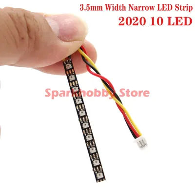 3.5mm de ancho WS2812 Placa de tira flexible Chip 5V con 10 2020 LED RGB IC incorporado 50mm de longitud para carreras Whoop FPV