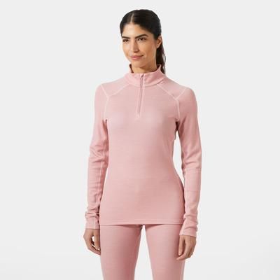 Helly Hansen Women's Lifa Merino Midweight 1/2 Zip Base Layer Pink L