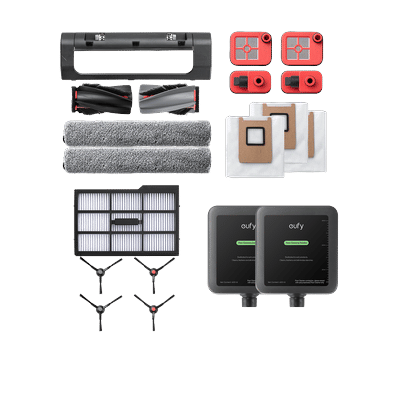 eufy Accessories Package + Cleaning Solution*2, Side Brush, Filter, Rolling Brush for Robovac, Dustbag, Roller Mop, Dirty Water Reservoir Filter