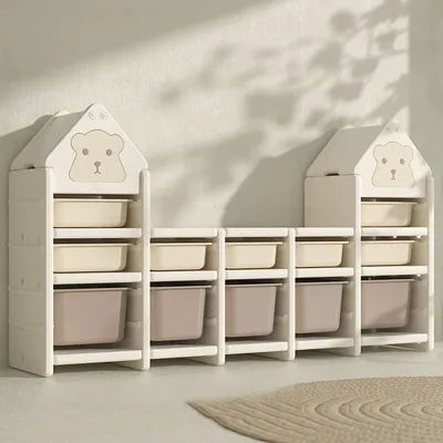 Children's Indoor Playground Furniture Living Room Cabinets Bookshelf Toy Storage Organizer Kindergarten Storage Cabinet for Kid