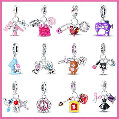 2024 New 925 Sterling Silver Tailor Sewing Machine Hairdressing Charms Beads For Brand Original Bracelet DIY Jewelry Gift