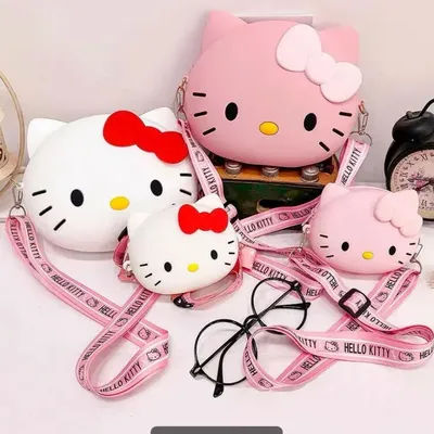 12Cm/20Cm Hello Kitty Crossbody Bag For Women Kawaii Messenger Bag Travel 3D Shoulder Bag Small Purse Phone Bag For Girls Gift