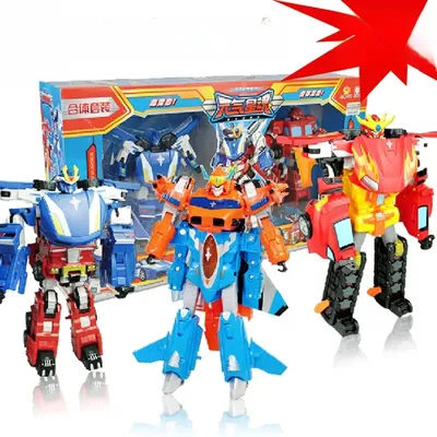 Yuan Qi Xing Hong 2-In- Toy Set Lightning adow Thunder Star God Transforming Robot Fla Spirit Knight Full Set Flame Illu...