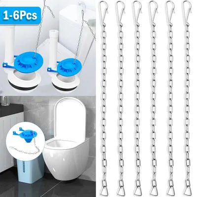1-6Pcs Toilet Flapper Chain Stainless Steel Universal Flapper Chain Replacement Kit Adjustable Length Toilet Flapper Lift Chain