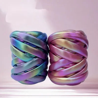 500g Imitation Metal Leather Thick Super Bulky Chunky Yarn Hand Knitting Woven Thread Basket Blanket Carpets Giant Yarn DIY