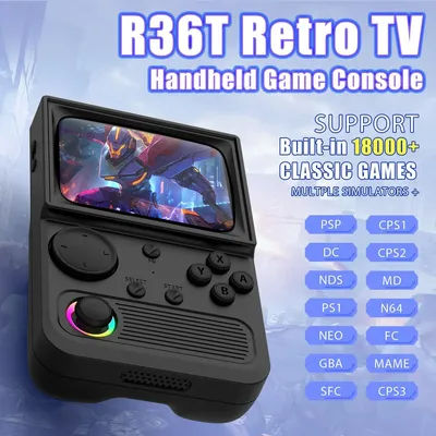 new open source R36t retro handheld game console Linux system can play retro two player arcade IPS online built-in3000 game