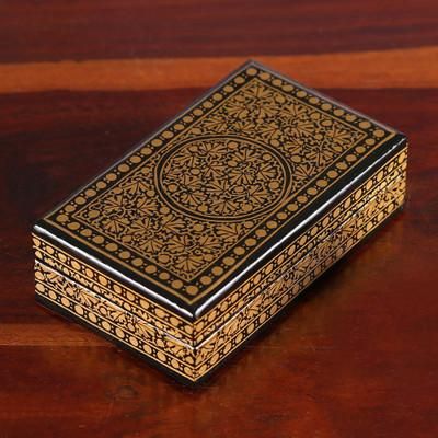 Nightfall Vine,'Rectangular Painted Papier Mache Wood Leaf Decorative Box'