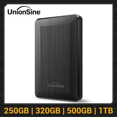 UnionSine 2.5 Inch Portable External Hard Drive USB3.0 Storage 250GB 320GB 500GB 1TB Compatible with PC Mac Desktop MacBook