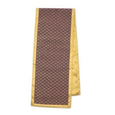 'Handwoven Yok Dok-Syle Cotton and Silk Blend Table Runner'