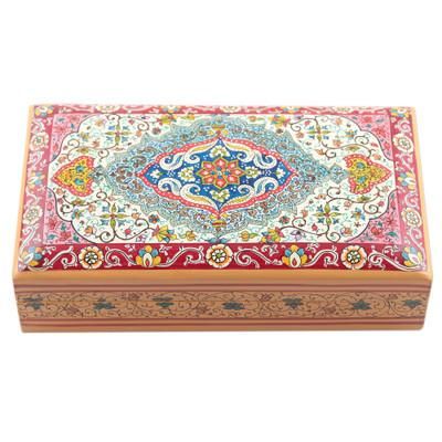 'Wood Papier Mache Decorative Box Hand-Painted in India'