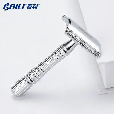 BAILI Adjustable Safety Manual Razor Double Edge Classic Mens Shaving Aggressive Hair Removal Shaver it with 1 Blades
