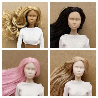 30cm 1/6 Scale PP Face Mold Doll Head Joints Movable Figure Blank Face Head With Hair For DIY Makeup Practice And Doll Plarts