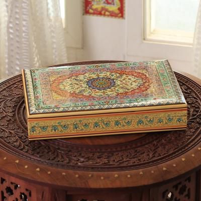 'Classic Hand-Painted Wood Decorative Box Crafted in India'