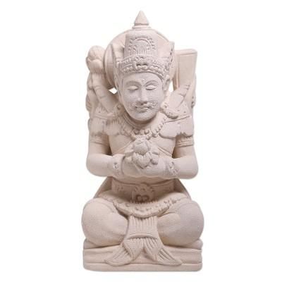 Destroyer's Blessing,'Handcrafted Sandstone Shiva Sculpture'