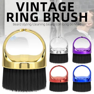 Black Ring Neck Duster Barber Remove Loose Hair Brush Hair Cutting Brush Soft Hair Cleaning Brush Hairdressing Tools