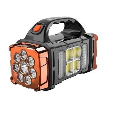 1pc Solar LED Portable Light: USB Dual Source Searchlight For Outdoor Camping Strong Flashlight jinsedahao