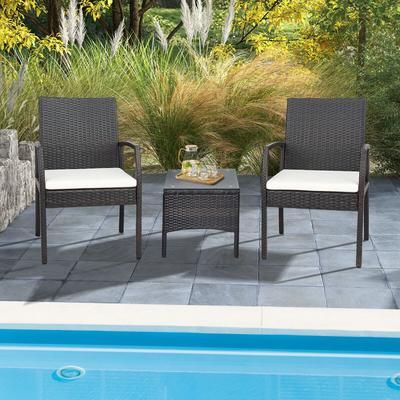 2 Piece Patio Wicker Dining Armchair Set With Soft Zippered Cushion Set Of 2 Outdoor Chairs 2 Piece Patio Wicker Dining Armchair Set With Soft Zippered Cushion Set Of 2 Outdoor Chairs