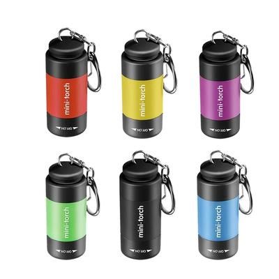 Portable LED Mini Torch Light: USB Rechargeable Keychain Flashlight For Outdoor Hiking, Camping Waterproof Pocket Lamp About 52mm X 21mm USB Charging RANDOM