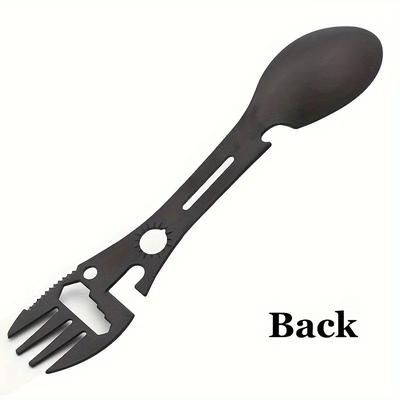 Multifunctional Survival Spork, Outdoor Camping Tool With Whistle, Knife, Wrench, Bottle Opener & Spoon Multifunctional Survival Spork, Outdoor Camping Tool With Whistle, Knife, Wrench, Bottle Opener & Spoon