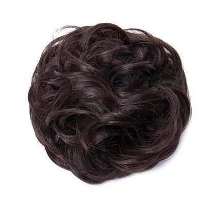 Chic Rose Bun Hair Scrunchie Quick Styling, Durable Synthetic, Easy Maintenance, Ideal For Daily Wear Dark Brown
