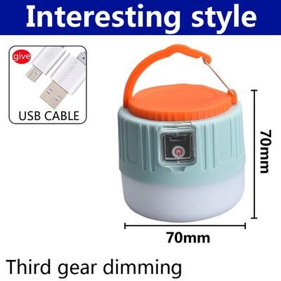 1000W Solar LED Camping Light: Waterproof, USB Rechargeable, Portable Lantern For Outdoor Tent, Emergency, BBQ, Hiking 60W Not Solar