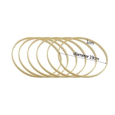5pcs Round Floral Wreath Hoop Wooden Catcher Ring Bamboo Circle Hoop Frame DIY Craft Tools For Wedding & Christmas Decor 19cm