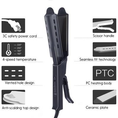 Four gear Temperature Adjustment Ceramic Tourmaline Flat Iron EU