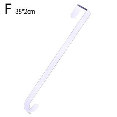 Wreath Hanger: Space Saving Carbon Steel Hook For Door Clamps Holiday Decor Holder, Thin Metal Hook For Garland 30.5x0.6CM WHITE