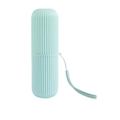 Compact Travel Toothbrush Holder With Toothpaste Container Portable, Hygienic, And Durable For Camping & Outdoor Use blue
