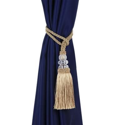 Crystal Beaded Gold Cord: Tassel Curtain Tieback & Room Accessories 5
