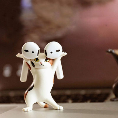 Funny Sassy Dancing Cat Airpod Holder White And Yellow