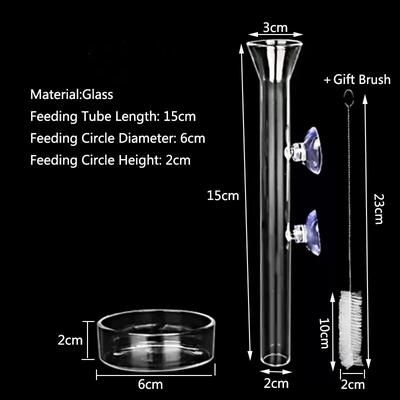 Glass Aquarium Feeder Tube Dish For Shrimp & Snail Feeding 1