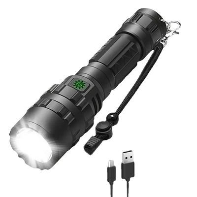 LED Tactical Hunting Torch Flashlight L2 18650: Waterproof Outdoor Lighting With Gun Mount, USB Rechargeable Lamp Without Battery a