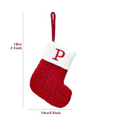 Premium Christmas Stockings & Tree Ornaments Set Snowflake & Letter Designs For Home Decor And Holiday Gifts p