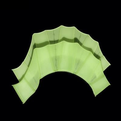 Silicone Swimming Fins Flipper Professional Training Finger Hand Gloves Paddles Equipment For Men, Women & Kids green m