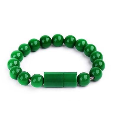 Beaded Charging Bracelet Green Android