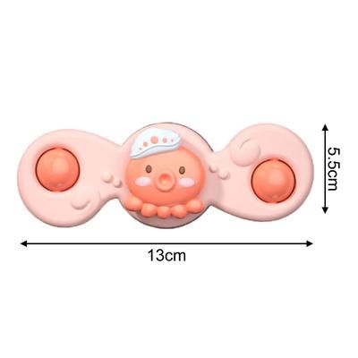 Montessori Baby Bath Toys: Suction Cup Spin Rattles & Teethers For Babies (0 12 Months) Water Games For Children Color: Octopus Spin Toy 2