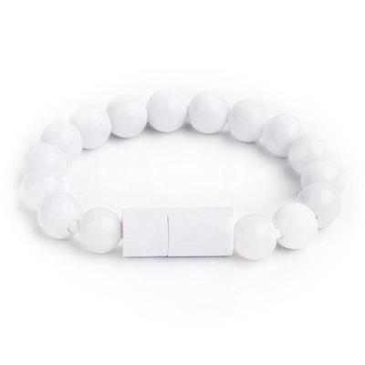 Beaded Charging Bracelet White Android
