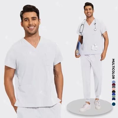 Lightweight Anti Wrinkle Nursing Scrub Set For Men And Women 2xl white