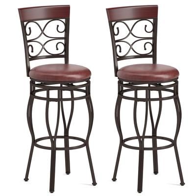 Set Of Bar Stool With Backrest And Footrest, Durable 360 Swivel Bar Stools With Ergonomic Footrest For Indoor Use Set Of Bar Stool With Backrest And Footrest, Durable 360 Swivel Bar Stools With Ergonomic Footrest For Indoor Use