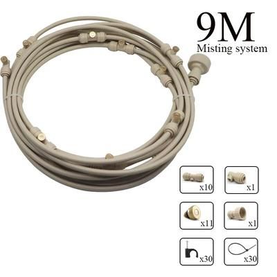 High Quality Outdoor Misting Kit: 6 9 12 15 18m Cooling Water Fog Sprayer System For Greenhouse Gardens 9M Beige Brass