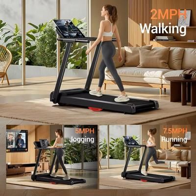 3.0HP Foldable Home Treadmill With HR Monitor And Dual Shock Absorption 3.0HP Foldable Home Treadmill With HR Monitor And Dual Shock Absorption