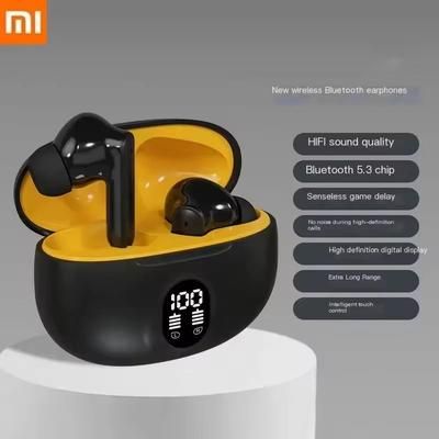 Wireless Bluetooth Earbuds With ENC Noise Reduction And LED Display Charging Case black