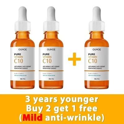 Vitamin C Wrinkle Remover Face Serum Lifting, Firming, And Anti Aging Essence For Fine Lines And Skin Nourishment 3 Pcs