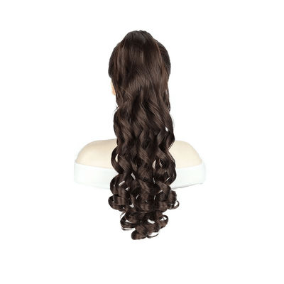 Real Human Hair Ponytail Extension, Thick Claw Clip Hairpiece For Instant Volume dark Brown
