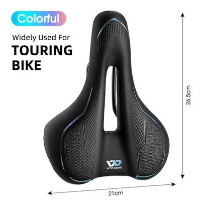 West Biking Breathable Waterproof Bicycle Saddle For MTB And Road Bikes With Shock Absorbing Seat Cushion colorful Touring Bike