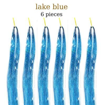 48 Inch Fairy Hair Tinsel Kit 1200 Sparkling Hair Extensions In 12 Colors lake Blue 36 Inches