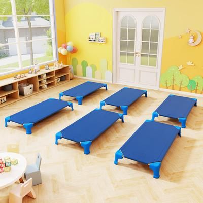 6 Pack Stackable Kids Cots, Portable 53" Daycare Sleeping Beds With Heavy Duty Frame Space Saving Design 6 Pack Stackable Kids Cots, Portable 53" Daycare Sleeping Beds With Heavy Duty Frame Space Saving Design