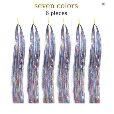 48 Inch Fairy Hair Tinsel Kit 1200 Sparkling Hair Extensions In 12 Colors 6 Colors 36 Inches