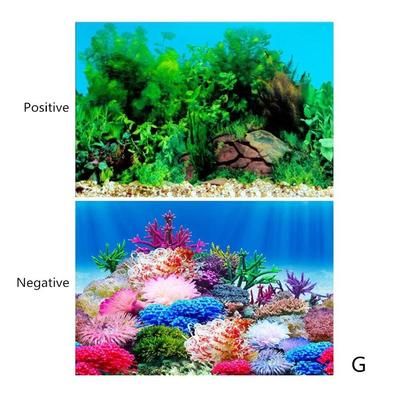 Aquarium 3D Sticker Poster Fish Tank Background With Ocean Plant Decoration 30x50cm 2